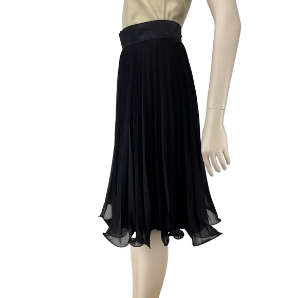 VERA MONT Luxury Designer Frill Crinoline Pleated Black Skirt Waist 26.5 in - Picture 7 of 12